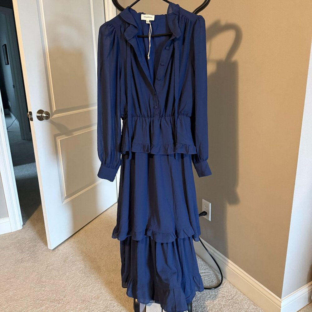 NWT Melloday S Blue Dress Ruffle